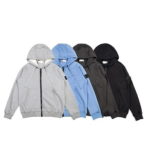 Nueva llegada al por mayor suéter de los hombres logotipo personalizado Casual media cremallera bordado pulóver grueso cálido invierno prendas de punto de los hombres - Product Image 3