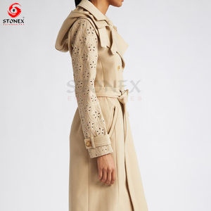 Vente en gros de haute qualité solide long pardessus femme hiver longs manteaux de laine veste en laine mélangée - Product Image 2