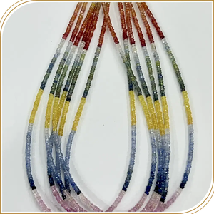 Cuentas de Rondelle facetadas de zafiro múltiple Natural, tamaño de hebra de 3mm, 14 pulgadas, fabricación de joyas, perlas sueltas, una hebra - Product Image 2