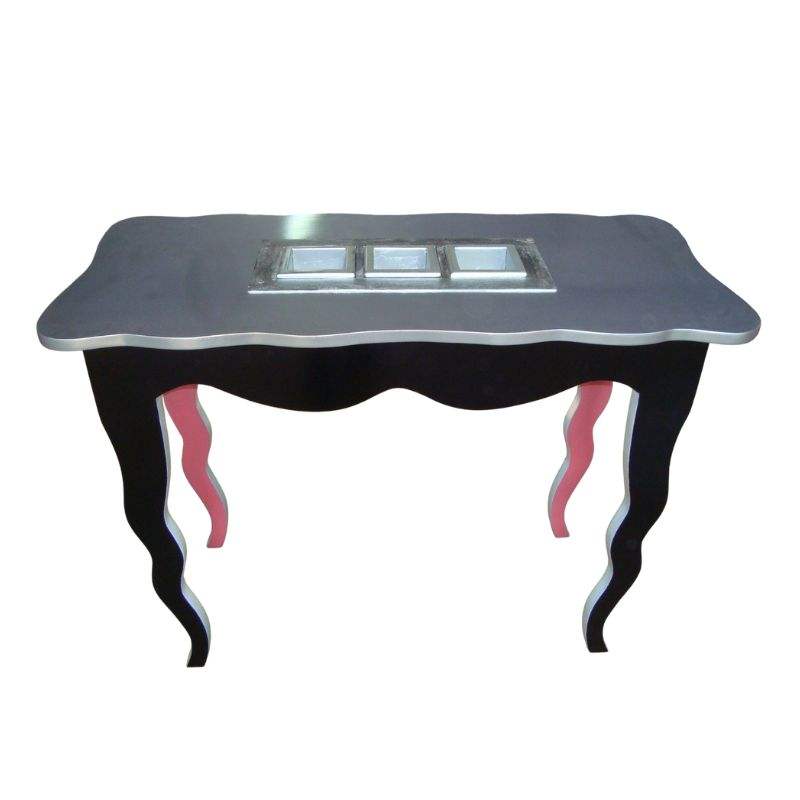 Silver+Black+Pink Painted