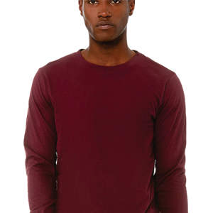 T-shirt à manches longues unisexe à col rond classique marron: 100% Airlume coton peigné et filé à anneaux, 32 célibataires, 4.2 oz - Product Image 4