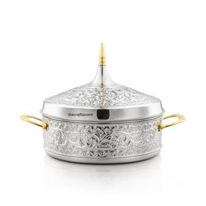 Top Seller Metal Food Warmer & Hotpot Casserole Stainless Steel With Silver and Golden Finished Casseroles for Kitchenware Use - Product Image 3