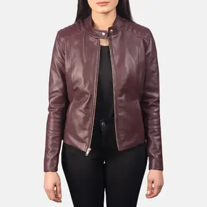 Chaqueta de Cuero Vacuno con Pelo Auténtico para Mujer, Diseño Moderno 2026, Chaqueta de Motociclista de Alta Calidad con Cuello Camisero - Product Image 1
