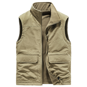 Gilet d'hiver en cuir véritable pour hommes, fermeture éclair, imperméable, respirant, poche en 5 dimensions, vêtements d'extérieur de haute qualité - Product Image 1