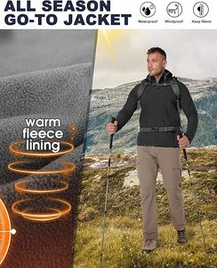 Chaqueta Softshell transpirable y cálida de calidad superior para hombre, chaqueta Softshell para exteriores - Product Image 4