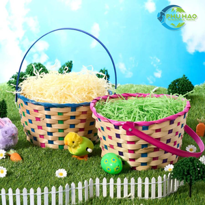 Custom Handmade Easter <b>Basket</b> BAMBOO <b>BASKETS</b> From Vietnam Wicker, Bamboo, or <b>Fabric</b> <b>Basket</b> for Holiday Gifts - Product Image 2