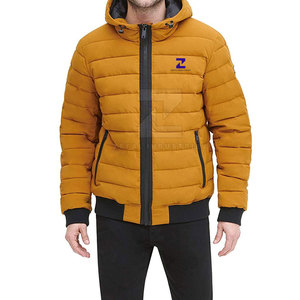 Veste matelassée décontractée pour homme en couleur unie 2025, streetwear d'hiver, logo frontal, respirante, écologique, coupe-vent - Product Image 3