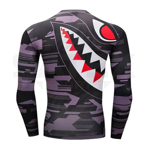 Rashguard MMA unisexe en spandex/nylon, antibactérien, UPF50+, écologique, séchage rapide, respirant, vêtements de fitness de haute qualité, taille adulte - Product Image 6