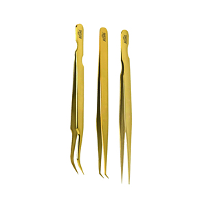 Ensemble d'instruments de précision Royal, 3 pièces, en acier inoxydable, pinces à cils super résistantes, pointes en fibre antistatiques, pointes lisses pour cils - Product Image 6