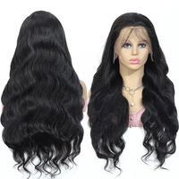 Peluca de Cabello Humano Brasileño con Frente de Encaje Ondulado de 18 Pulgadas, Cabello Virgen con Frente de Encaje HD