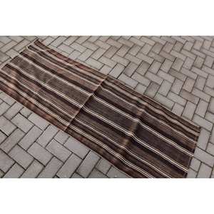 Tapis en laine classique rayé beige marron vintage 230x650cm motif couloir rectangle abstrait Viscose PP matériau Latex soutenu - Product Image 3