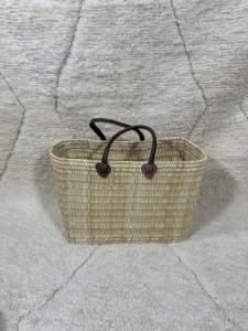 Handmade Moroccan Woven <b>Straw</b> Basket <b>Tote</b> <b>Bag</b> with Genuine Leather Handles – Eco Friendly Beach & Market <b>Bag</b> - Product Image 6
