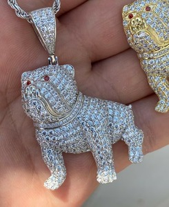 Colgante de Plata de Ley 925 BULLDOG Iced Out Hip Hop colgante personalizado ideal para mujeres joyería de moda - Product Image 3