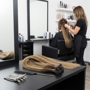 Extensions de cheveux vierges de qualité salon, cuticules intactes, pointe plate I-Tip, longue durée, 24 pouces, <span class=keywords><strong>U</strong></span>-Tip, 53 couleurs, pour stylistes - Product Image 2