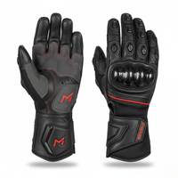 Guantes de Motociclismo Impermeables de Cuero, Forro Hipora, Protección de Nudillos CE, Diseño de Puño Largo, Calidad de Exportación Global