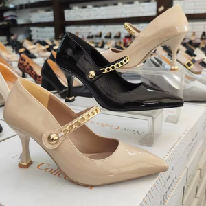 Zapatos Clásicos de Mujer, Zapatos de Tacón de Aguja, Punta Puntiaguda, Decoración de Diamantes de Imitación, 7 CM, para Tallas 36-40, Hechos en Turquía - Product Image 1