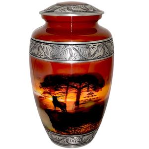 Lovely Natural Scenery URN Large Size 26 Cms High with <b>Velvet</b> <b>Bag</b> Express Shipping Across the Globe - Product Image 2