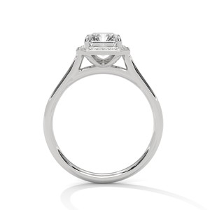 Anillo Solitario con Halo de Moissanita Corte Esmeralda de 2.0ct, Plata de Ley 925, Anillo de Compromiso - Product Image 5