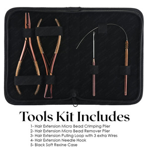 Professional Rose Gold Hair <b>Extension</b> Pliers Kit - Micro Ring <b>Beads</b> Applicator & Remover Stainless Steel Tool - Product Image 2