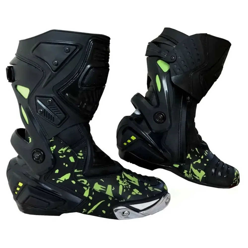 Motorcycle Leather Boots Auto Sports Safety Ride Men Riding Racing Motorcycle Shoes High Quality Motocross Shoes Top Sale