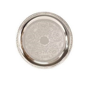 จานที่ชาร์จจานอาหารมื้อเย็นจานเงินจานเสิร์ฟสลัดงานแต่งงานดีไซน์ลายนูน - Product Image 6