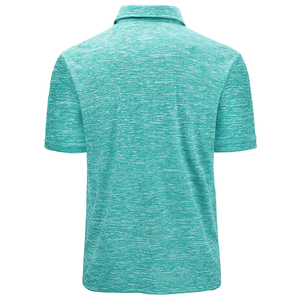 Polo de Punto de Manga Corta para Hombre, Color Verde Azulado Sólido, Estilo Casual, Corte Regular, Diseño con Botones al Frente - Product Image 3