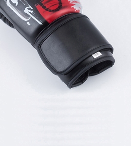 Gants de boxe en cuir noir personnalisables pour l'entraînement en plein air Gants de boxe universels pour le sport MMA Logo confortable - Product Image 4