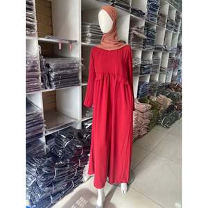 ชุดเดรสผ้าแจ๊สน้ำหนักเบาสุภาพสำหรับผู้หญิงสไตล์อาบายาสินค้าล้างสต๊อกแยกชิ้น - Product Image 5