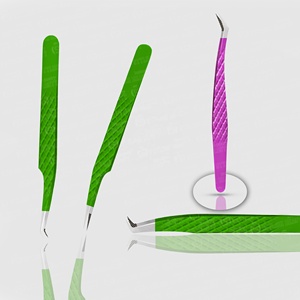 New Arrival Color Multi and <b>Pink</b> Stainless Steel Eyelash Extension Tweezers Hand Made Available All Color Custom Logo - Product Image 5