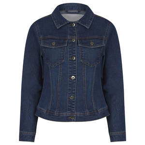 Chaqueta vaquera personalizada al por mayor, chaqueta vaquera cruda con puños de algodón para mujer, Chaquetas vaqueras de talla grande - Product Image 1