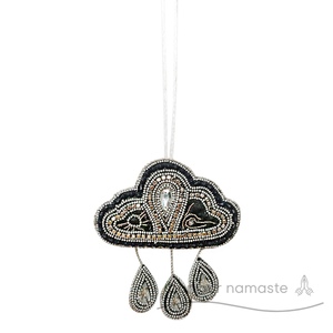 Ornamento di natale fatto a mano nuvola e pioggia decorazione unica dell'albero di vacanza regalo decorazione per la casa - Product Image 1