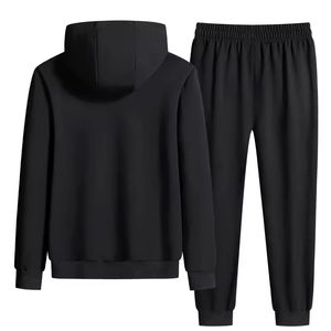 Ensemble de survêtements à capuche personnalisés 2 pièces pour hommes et femmes - Unisexe 100% coton Taille élastique Vêtements de sport - Product Image 2