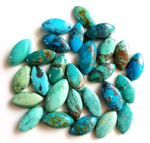 คุณภาพชั้นดี 100% พลอยเทอร์ควอยซ์ทิเบตธรรมชาติ Cabochons เรียบสําหรับเครื่องประดับใช้ในราคาไม่แพง OEM จํานวนมาก - Product Image 1