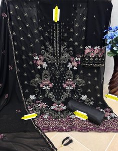 เตรียมพร้อมที่จะเฉิดฉายด้วยผ้าจอร์เจียเทียมหนักดีไซน์ใหม่ล่าสุดผ้าปักลายทำงานสีสดใสปากีสถานซาลวาร์ Kameez - Product Image 6