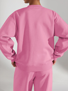 Fabricante Oversize Fleece Mujeres Chándal Conjunto de punto Conjunto de 2 piezas de alta calidad con pantalones de chándal Sudaderas con capucha en blanco - Product Image 6