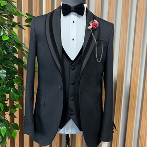 ชุดสูทสำหรับผู้ชายผ้าวิสคอสและโพลีเอสเตอร์ผ้าวิสคอสดีไซน์ล่าสุดสำหรับเจ้าบ่าว - Product Image 1