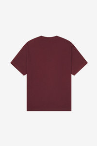 Camiseta de Cuello Redondo de Algodón Borgoña para Hombre, Manga Corta, Lisa, Informal, para Marca Privada y Suministro al por Mayor - Product Image 5