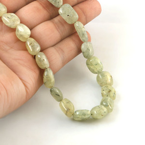 Perles lisses de préhnite naturelle, de 6x8 mm à 16x15 mm, perles de pierre précieuse préhnite verte, brin de 12 pouces, fabrication de bijoux, vente en gros - Product Image 2
