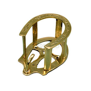 Polished Brass Horseshoe <b>Bridle</b> Rack Wall Mounted Gold Horse Tack <b>Hook</b> Luxury Equestrian <b>Bridle</b> Holder Hanger for Stables - Product Image 2