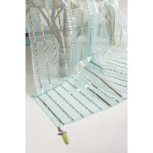 Vestido Pakistaní de Georgette Pesado con Lurex Teñido en Color Menta, Salwar Kameez de Bollywood para Mujer, para Fiestas, Festivales, Ropa Étnica - Product Image 5