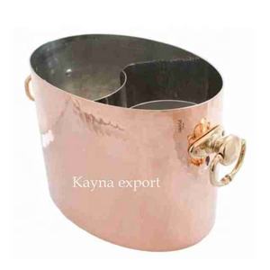 New Designer Copper champagne Club <b>Bucket</b> <b>Beverage</b> <b>Tubs</b> Stainless Steel Beer Copper <b>Ice</b> <b>Bucket</b> Cooler With Brass Handle Hammered - Product Image 1