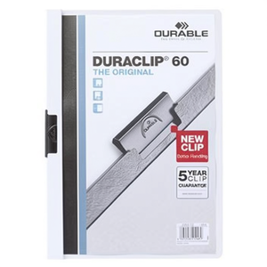 DURABLE A4 Hard Plastic White Back Cover Black <b>Clip</b> DURACLIP Clipboard - Product Image 3