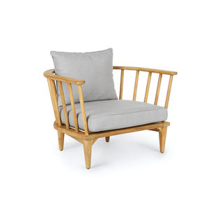 Fauteuil d'extérieur en teck avec coussin résistant aux intempéries pour jardin et terrasse – Fabricant en gros - Product Image 6