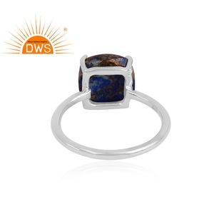 Best Selling Fine Sterling Silver Natural Mojave Copper <b>Lapis</b> <b>Lazuli</b> Gemstone Stackable Ring Jewelry Manufacturer - Product Image 4