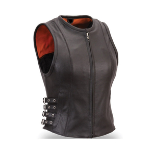 Veste en cuir pour homme en gros, respirante, grande taille, personnalisable, col rond, design moto - Product Image 2
