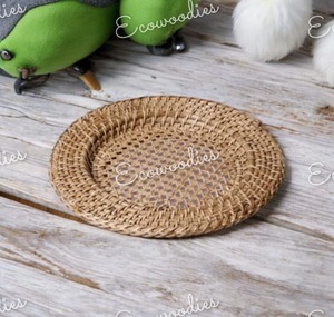 Nueva bandeja redonda de mimbre hecha a mano, elegante cesta de mimbre de bambú para bebidas, bandeja de pan decorativa Simple para sala de estar - Product Image 3