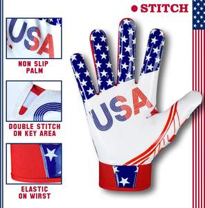 Gants de football américain Elite avec fonction respirante Options de taille Plus Gants à haute adhérence - Product Image 5