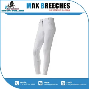 Jodhpurs ดีไซน์แฟนซีพร้อมแผ่นแปะหัวเข่าหนังเต็มแผ่นติดโลโก้กางเกงขี่ม้าที่กำหนดเอง - Product Image 3