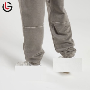 Pantalones deportivos ligeros de algodón lavado con ácido para hombre, ropa deportiva con logotipo personalizado para entrenamiento de gimnasia, patrón recto informal, precio bajo - Product Image 6