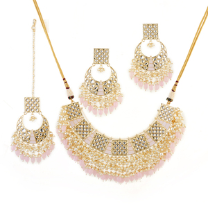 Conjunto de collar Meenakari occidental Indo chapado en oro, joyería de moda, calidad de exportación hecha a mano, 109307 - Product Image 1